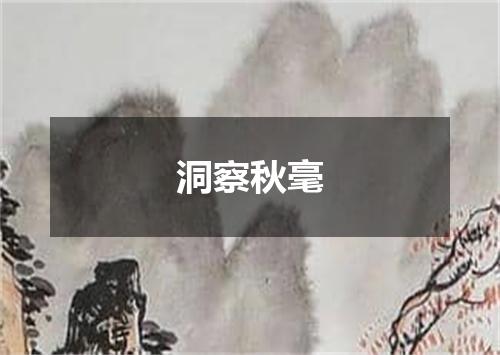 洞察秋毫
