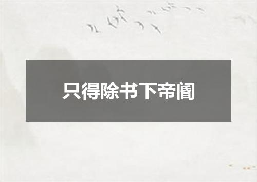 只得除书下帝阍