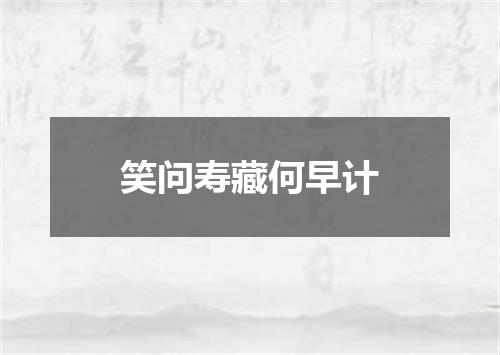 笑问寿藏何早计