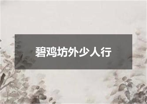 碧鸡坊外少人行