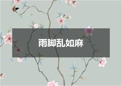 雨脚乱如麻