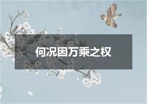 何况因万乘之权