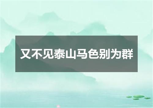 又不见泰山马色别为群