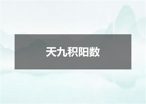 天九积阳数