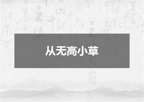 从无高小草