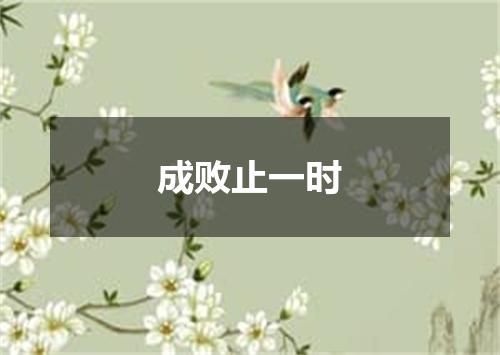 成败止一时