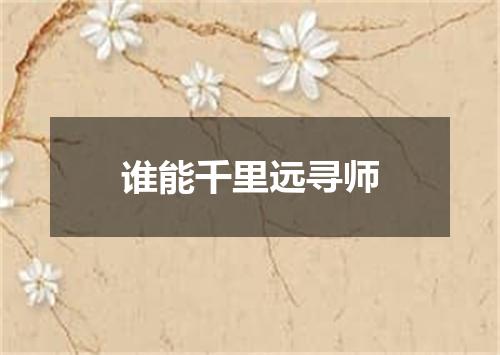谁能千里远寻师