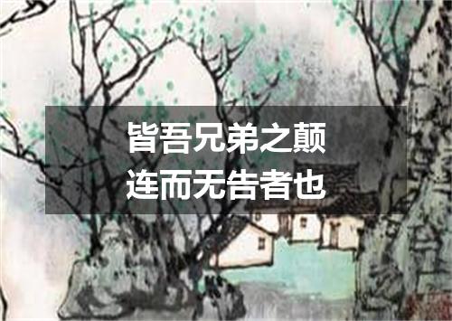 皆吾兄弟之颠连而无告者也
