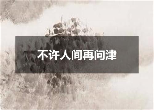 不许人间再问津