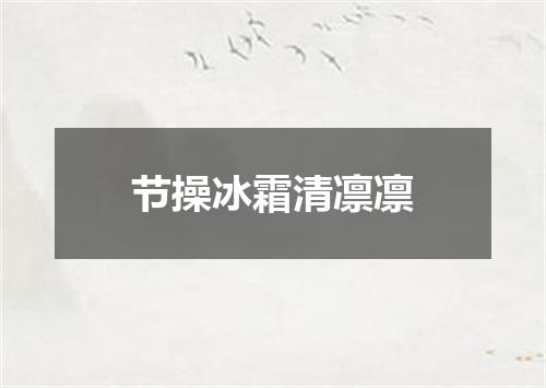 节操冰霜清凛凛