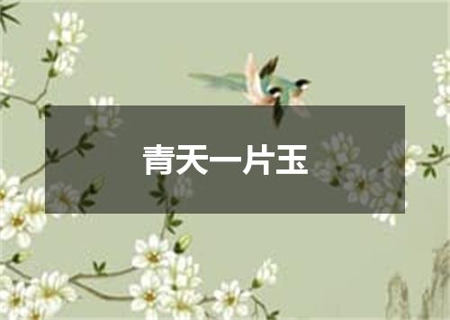 青天一片玉