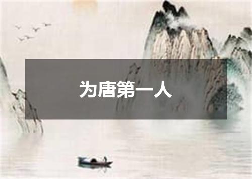 为唐第一人