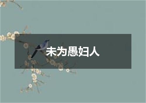 未为愚妇人