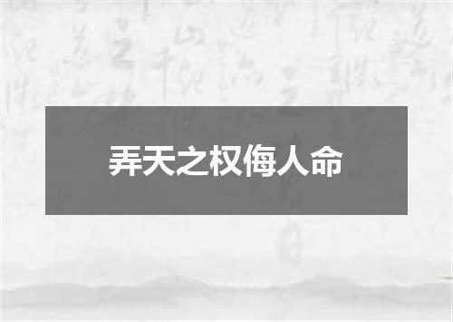 弄天之权侮人命