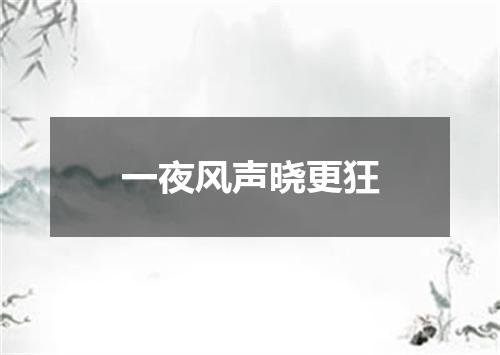 一夜风声晓更狂
