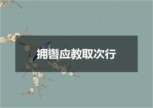 拥辔应教取次行