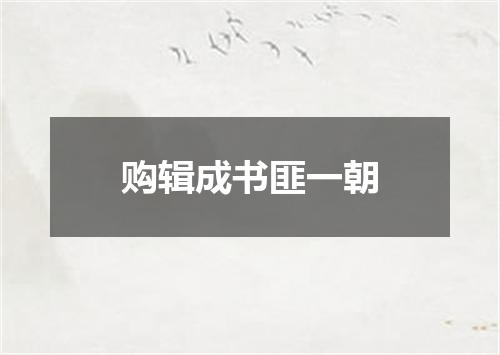 购辑成书匪一朝