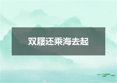 双屦还乘海去起