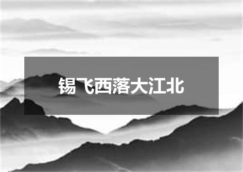 锡飞西落大江北