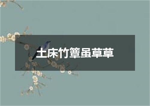 土床竹簟虽草草