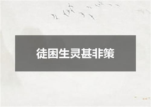 徒困生灵甚非策