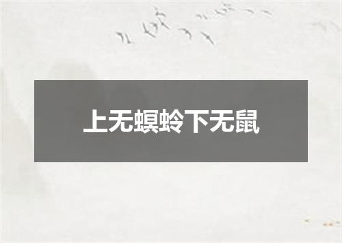 上无螟蛉下无鼠