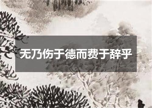 无乃伤于德而费于辞乎