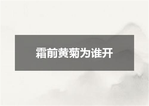 霜前黄菊为谁开