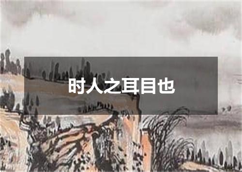 时人之耳目也