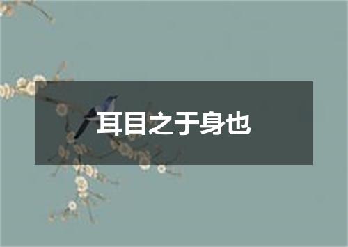 耳目之于身也