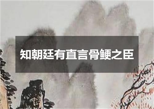知朝廷有直言骨鲠之臣