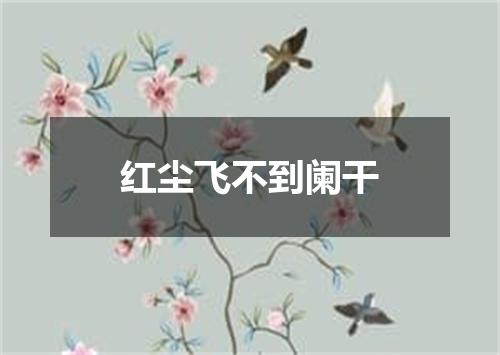 红尘飞不到阑干