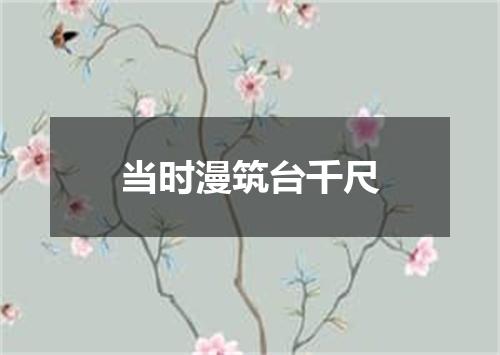 当时漫筑台千尺