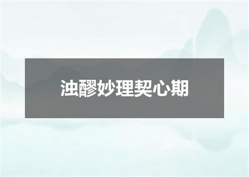 浊醪妙理契心期
