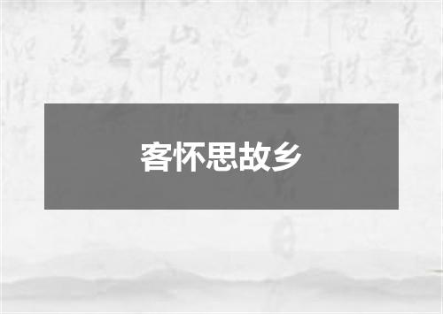 客怀思故乡