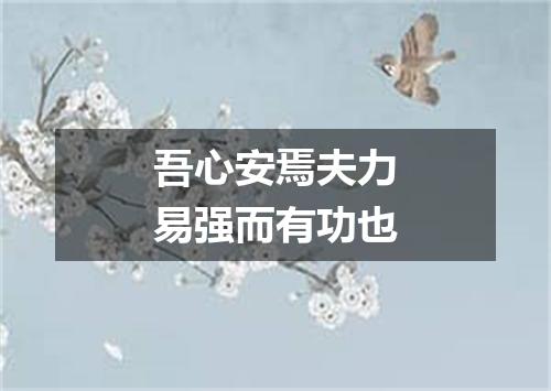 吾心安焉夫力易强而有功也