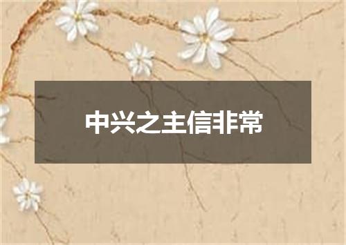 中兴之主信非常