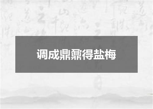 调成鼎鼐得盐梅