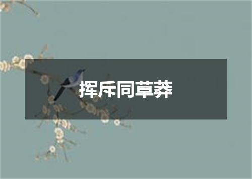 挥斥同草莽