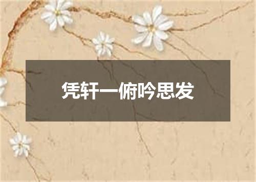 凭轩一俯吟思发