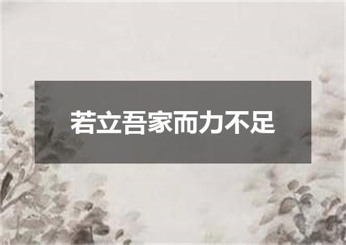 若立吾家而力不足