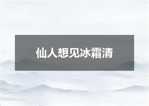 仙人想见冰霜清