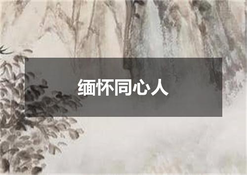 缅怀同心人