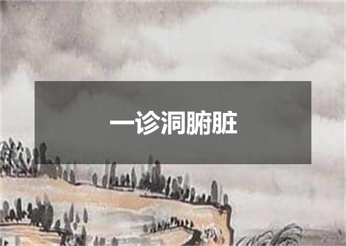 一诊洞腑脏