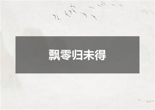飘零归未得