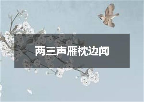 两三声雁枕边闻
