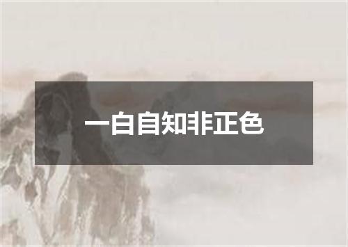 一白自知非正色