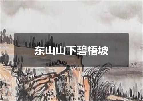 东山山下碧梧坡