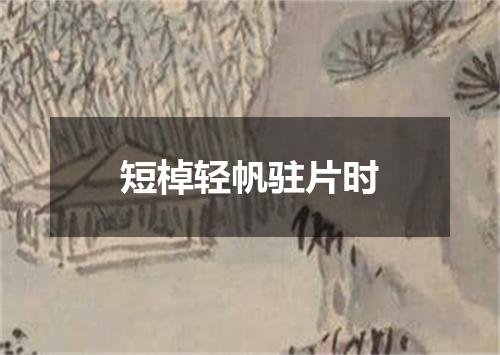 短棹轻帆驻片时