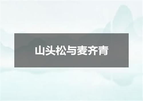 山头松与麦齐青
